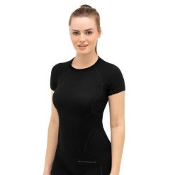 Koszulka wełniana z krótkim rękawem damska Brubeck ACTIVE WOOL. Czarne t-shirty damskie Brubeck, m, bez wzorów, z elastanu, bez kołnierzyka. Za 190.99 zł.
