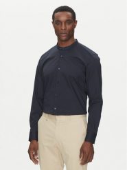 BOSS Koszula H-HANK-S-STAN-C3-252 50539176 Granatowy Slim Fit. Niebieskie koszule męskie Boss, m, bez wzorów, z bawełny, biznesowe, bez kołnierzyka, bez ramiączek. Za 339.99 zł.