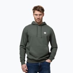 Bluza męska Pitbull Nugget Small Logo Hooded. Zielone bluzy męskie PITBULL, l, bez wzorów, z bawełny, bez kaptura. Za 219.99 zł.