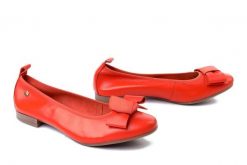 MACIEJKA P6802-18/00-0 pomarańczowy, baleriny damskie. Brązowe baleriny damskie Maciejka, bez wzorów, ze skóry, bez obcasa. Za 178.41 zł.