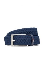 Tommy Hilfiger Pasek Męski Layton Elastic AM0AM13570 Niebieski. Niebieskie paski damskie Tommy Hilfiger, bez wzorów, z materiału. Za 219.99 zł.