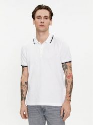 Geox Polo M4510Q T2649 F1492 Biały Regular Fit. Białe koszulki polo męskie Geox, l, bez wzorów, z bawełny, bez ramiączek. Za 159.99 zł.