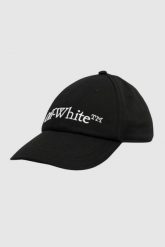 OFF-WHITE Czarna czapka z daszkiem z haftowanym dużym logo, Rozmiar M. Czarne czapki i kapelusze męskie OFF-WHITE, bez wzorów. W wyprzedaży za 664.99 zł.