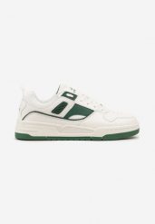 Biało-Zielone Płaskie Sznurowane Buty Sportowe Sneakersy z Geometrycznym Wzorem Eliraya. Białe buty sportowe męskie Born2be, z jeansu, bez zapięcia. Za 119.99 zł.