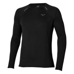 Koszulka z długim rękawem Mizuno Dryaero. Czarne bluzki z długim rękawem męskie Mizuno, l, bez wzorów, bez kołnierzyka. Za 254.00 zł.