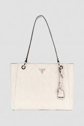 GUESS Biała damska torebka Aldina. Białe torebki do ręki damskie Guess, z aplikacjami, ze skóry ekologicznej, eleganckie, bez dodatków. W wyprzedaży za 582.99 zł.