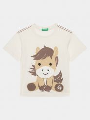 United Colors Of Benetton T-Shirt 3096G10DA Écru Regular Fit. T-shirty dla chłopców United Colors Of Benetton, bez wzorów, z bawełny, bez ramiączek. Za 69.99 zł.