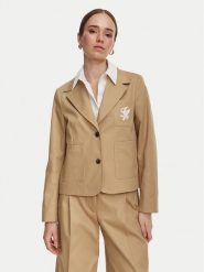 Tommy Hilfiger Marynarka Dressing WW0WW50146 Beżowy Regular Fit. Brązowe żakiety damskie Tommy Hilfiger, bez wzorów, z bawełny. Za 1,099.00 zł.