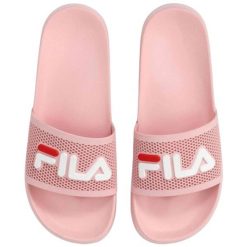 Klapki damskie FILA Morro Bay Spiro. Czerwone klapki damskie Fila, bez wzorów, z materiału, bez obcasa. Za 89.00 zł.