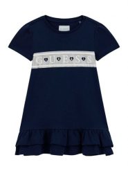 Guess Sukienka codzienna K6RK13 KA6W4 Granatowy Regular Fit. Niebieskie sukienki dla dziewczynek Guess, z aplikacjami, z bawełny, bez ramiączek. Za 139.99 zł.