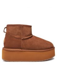 EMU Australia Śniegowce Stinger Micro Flatform W13082 Beżowy. Brązowe kozaki damskie Emu Australia, ze skóry. Za 699.99 zł.