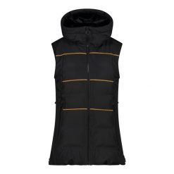 Kurtka bezrękawnik zapinana na zamek damska CMP. Czarne kurtki damskie CMP, na zimę, bez wzorów, bez kaptura, narciarskie. W wyprzedaży za 754.50 zł.
