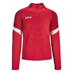 Bluza treningowa Keeza Albion. Czerwone bluzy męskie KEEZA, l, bez wzorów, z elastanu, bez kaptura, do biegania. Za 94.00 zł.