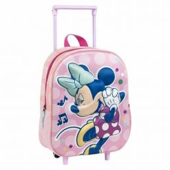 Plecak szkolny 3D z kółkami Minnie Mouse Różowy. Czerwone torby i plecaki dziecięce MINI MOUSE, z poliesteru. W wyprzedaży za 113.60 zł.