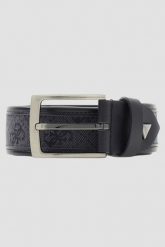 GUESS Czarny męski pasek w monogram Boston H35, Rozmiar L. Czarne paski damskie Guess, z aplikacjami, z jeansu, eleganckie. W wyprzedaży za 249.99 zł.