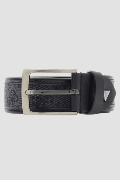 GUESS Czarny męski pasek w monogram Boston H35, Rozmiar L. Czarne paski damskie Guess, z aplikacjami, z jeansu, eleganckie. W wyprzedaży za 159.99 zł.