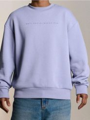 Bluza z napisem - fioletowy. Fioletowe bluzy męskie Sinsay, l, bez wzorów, bez kaptura. Za 39.99 zł.