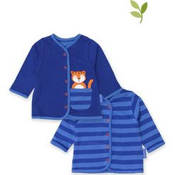 Dwustronny kardigan w kolorze granatowo-niebieskim. Swetry dla chłopców marki Toby Tiger. W wyprzedaży za 102.95 zł.