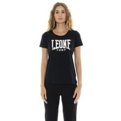 Koszulka Damen-Kurzarm z Leone 1947 Nigdy bez Aufdruck. Czarne koszulki sportowe damskie LEONE 1947 APPAREL, bez wzorów, bez kołnierzyka, bez ramiączek, na fitness i siłownię. W wyprzedaży za 84.20 zł.