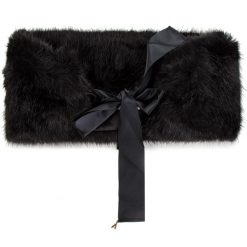 Szal PATRIZIA PEPE - 2V8129/A1RM-K338 Soft Black. Czarne szaliki i chusty damskie Patrizia Pepe, z haftami, z materiału. Za 639.00 zł.