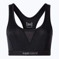 Biustonosz termoaktywny super.natural Tundra 220 Semplice. Czarne bielizna termoaktywna damska super.natural, s, bez wzorów, bez ramiączek. Za 184.50 zł.