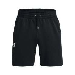 Szorty Under Armour Essential Fleece. Czarne krótkie spodenki sportowe męskie Under Armour, m, bez wzorów, z materiału, na fitness i siłownię. Za 336.00 zł.