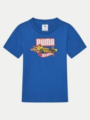 Puma T-Shirt Hot Wheels 630069 Niebieski Regular Fit. Niebieskie t-shirty dla chłopców Puma, bez wzorów, z bawełny, bez ramiączek. Za 69.99 zł.