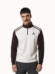 Bluza z zamkiem 1/2 Le Coq Sportif Heritage. Brązowe bluzy męskie le coq sportif, xl, bez wzorów, z bawełny, bez kaptura. Za 398.50 zł.