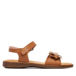 Sandały Froddo. Brązowe sandały dziewczęce Froddo, bez zapięcia. Za 339.99 zł.