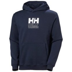Bluza z kapturem Helly Hansen Fleece Graphic. Niebieskie bluzy męskie Helly Hansen, m, bez wzorów, z bawełny, z kapturem. Za 357.40 zł.