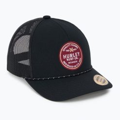 Czapka z daszkiem męska Hurley Jetties Trucker. Czarne czapki i kapelusze męskie Hurley, bez wzorów, sportowe. Za 129.99 zł.