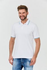 GUESS Białe polo Lyle. Białe koszulki polo męskie Guess, l, z aplikacjami, bez ramiączek. W wyprzedaży za 262.99 zł.