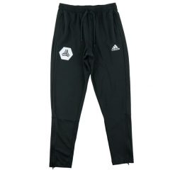 Spodnie dresowe męskie Adidas czarne. Czarne spodnie sportowe męskie Adidas, l, bez wzorów, z dresówki, do biegania. Za 106.46 zł.