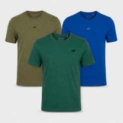KOMPLET KOSZULEK 4F ZESTAW MĘSKI T-SHIRT 3PAK. T-shirty męskie 4f, m, bez wzorów, z bawełny, sportowe, bez kołnierzyka. Za 182.97 zł.