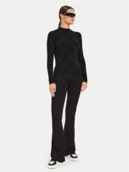 Hugo Sweter Sater 50518323 Czarny Slim Fit. Czarne swetry damskie Hugo, xs, bez wzorów, z wiskozy, bez kołnierzyka, bez ramiączek, bez kaptura. Za 359.99 zł.