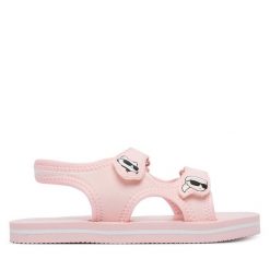 Sandały KARL LAGERFELD. Czerwone sandały dziewczęce KARL LAGERFELD, bez zapięcia. Za 166.99 zł.