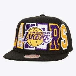 Czapka snapback Los Angeles Lakers NBA. Czarne czapki i kapelusze męskie Mitchell & Ness, bez wzorów. Za 226.50 zł.