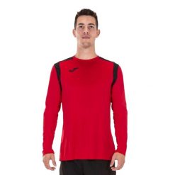 Dziecięca Koszulka Z Długim Rękawem Championship V. Czerwone t-shirty dla chłopców Joma, bez wzorów, z materiału, bez ramiączek. Za 89.99 zł.