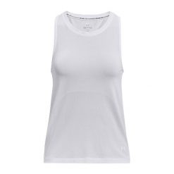 Koszulka do biegania damska Under Armour Seamless Stride Singlet. Białe koszulki sportowe damskie Under Armour, xs, bez wzorów, sportowe, bez kołnierzyka. Za 129.99 zł.