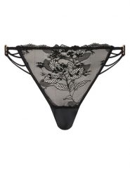 Hunkemöller Stringi Avela 302373 Czarny. Czarne stringi damskie Hunkemöller, s, bez wzorów, z syntetyku. Za 89.99 zł.