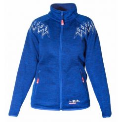 Damski polar Karlslund Reykur. Niebieskie bluzy sportowe damskie KARLSLUND, bez wzorów, z polaru, bez kaptura, do jazdy konnej. Za 333.00 zł.