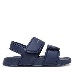 Sandały Tommy Hilfiger. Niebieskie sandały chłopięce Tommy Hilfiger, bez zapięcia. Za 129.99 zł.
