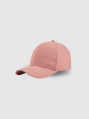 4F Czapka z daszkiem snapback uniseks - różowa XS/S (56cm). Czerwone czapki i kapelusze damskie 4f, bez wzorów, z bawełny, klasyczne. Za 59.99 zł.