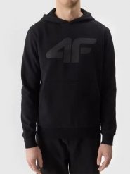 Bluza dresowa z kapturem męska 4F 4FWSS26TSWSM3067. Czarne bluzy sportowe męskie 4f, m, bez wzorów, z bawełny, z kapturem, na fitness i siłownię. Za 179.99 zł.