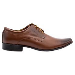 Olivier Buty męskie wizytowe 108 brązowe. Brązowe eleganckie półbuty ze skóry, eleganckie, bez zapięcia. Za 367.89 zł.