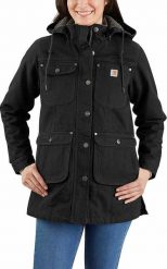 Carhartt Płaszcz Carhartt Weathered Duck Black. Czarne kurtki męskie Carhartt, bez wzorów, bez kaptura. Za 611.65 zł.