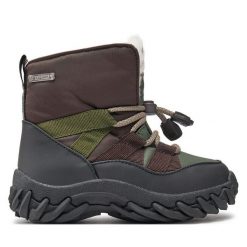 Śniegowce EMU Australia. Zielone buty zimowe chłopięce Emu Australia, bez wzorów, bez zapięcia. Za 479.99 zł.