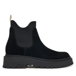 Sztyblety Liu Jo. Czarne botki damskie Liu Jo, bez obcasa, na płaskiej podeszwie, bez zapięcia. Za 799.99 zł.