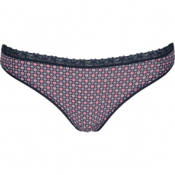 Figi "Lismore printed" w kolorze różowo-granatowym. Niebieskie figi damskie marki ESPRIT, w koronkowe wzory, z koronki. W wyprzedaży za 43.95 zł.