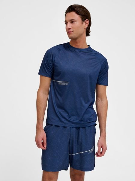 Koszulka Hummel Court AOP. Niebieskie t-shirty damskie Hummel, s, bez wzorów, z poliamidu, klasyczne, bez kołnierzyka. Za 101.00 zł.